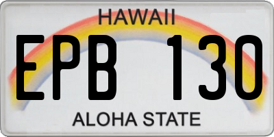 HI license plate EPB130