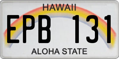 HI license plate EPB131