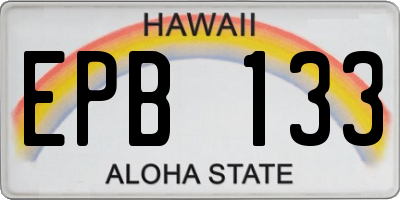 HI license plate EPB133