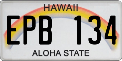 HI license plate EPB134