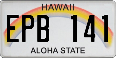 HI license plate EPB141