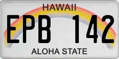 HI license plate EPB142