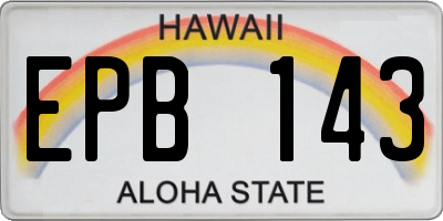 HI license plate EPB143