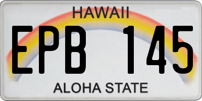 HI license plate EPB145