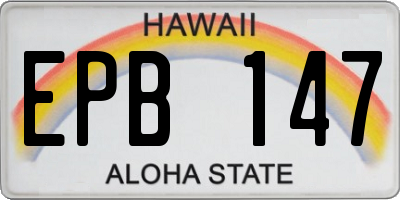 HI license plate EPB147