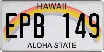 HI license plate EPB149