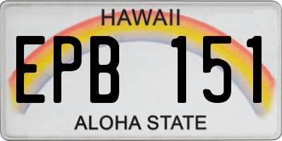 HI license plate EPB151