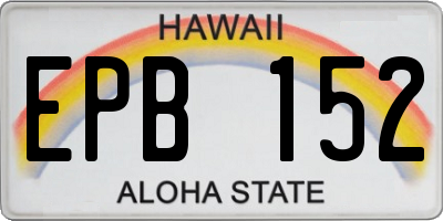 HI license plate EPB152