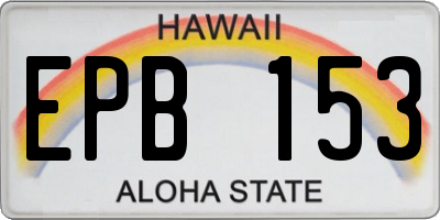 HI license plate EPB153