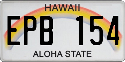 HI license plate EPB154