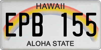 HI license plate EPB155
