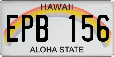 HI license plate EPB156