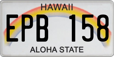 HI license plate EPB158