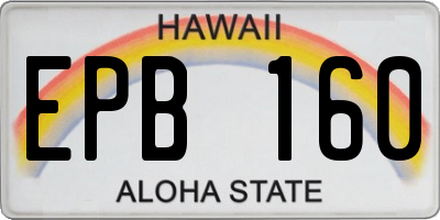 HI license plate EPB160