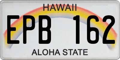 HI license plate EPB162