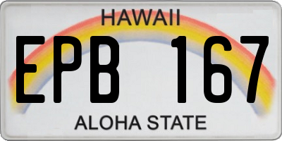 HI license plate EPB167