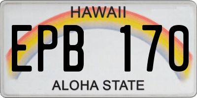 HI license plate EPB170