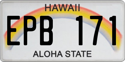 HI license plate EPB171