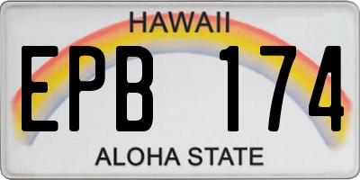 HI license plate EPB174