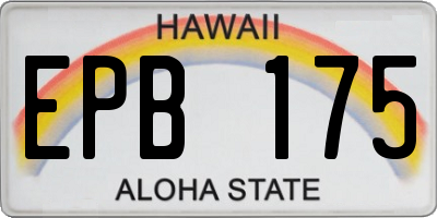 HI license plate EPB175