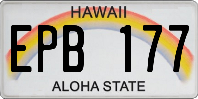 HI license plate EPB177