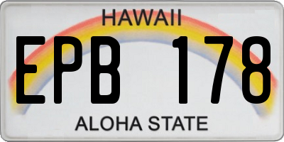 HI license plate EPB178