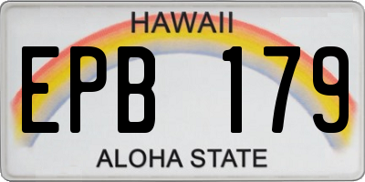 HI license plate EPB179