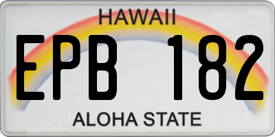HI license plate EPB182