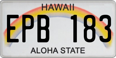 HI license plate EPB183