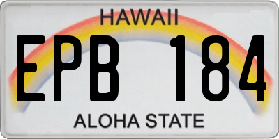 HI license plate EPB184