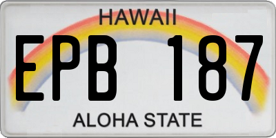 HI license plate EPB187