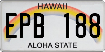HI license plate EPB188