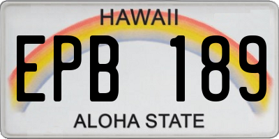 HI license plate EPB189