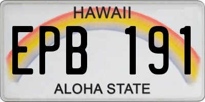 HI license plate EPB191