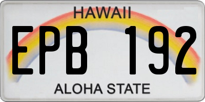 HI license plate EPB192