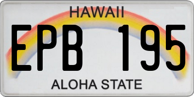 HI license plate EPB195