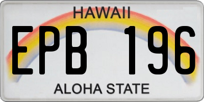 HI license plate EPB196
