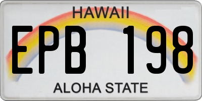 HI license plate EPB198