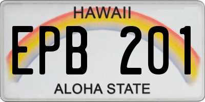 HI license plate EPB201