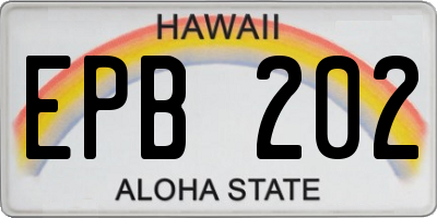 HI license plate EPB202