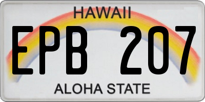 HI license plate EPB207