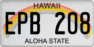 HI license plate EPB208