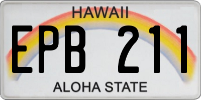 HI license plate EPB211