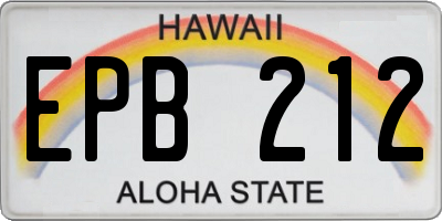 HI license plate EPB212