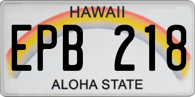HI license plate EPB218