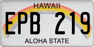 HI license plate EPB219