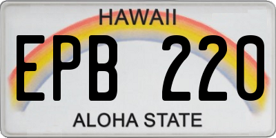 HI license plate EPB220