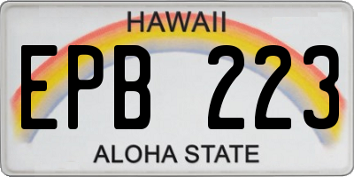 HI license plate EPB223