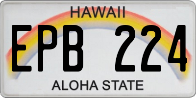 HI license plate EPB224