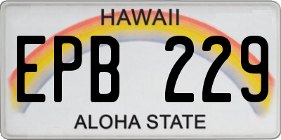 HI license plate EPB229
